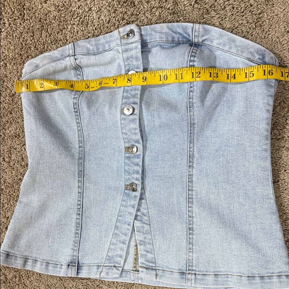 H&M Divided Light Blue Denim Bandeau Top SKU1279 - Picture 5 of 11